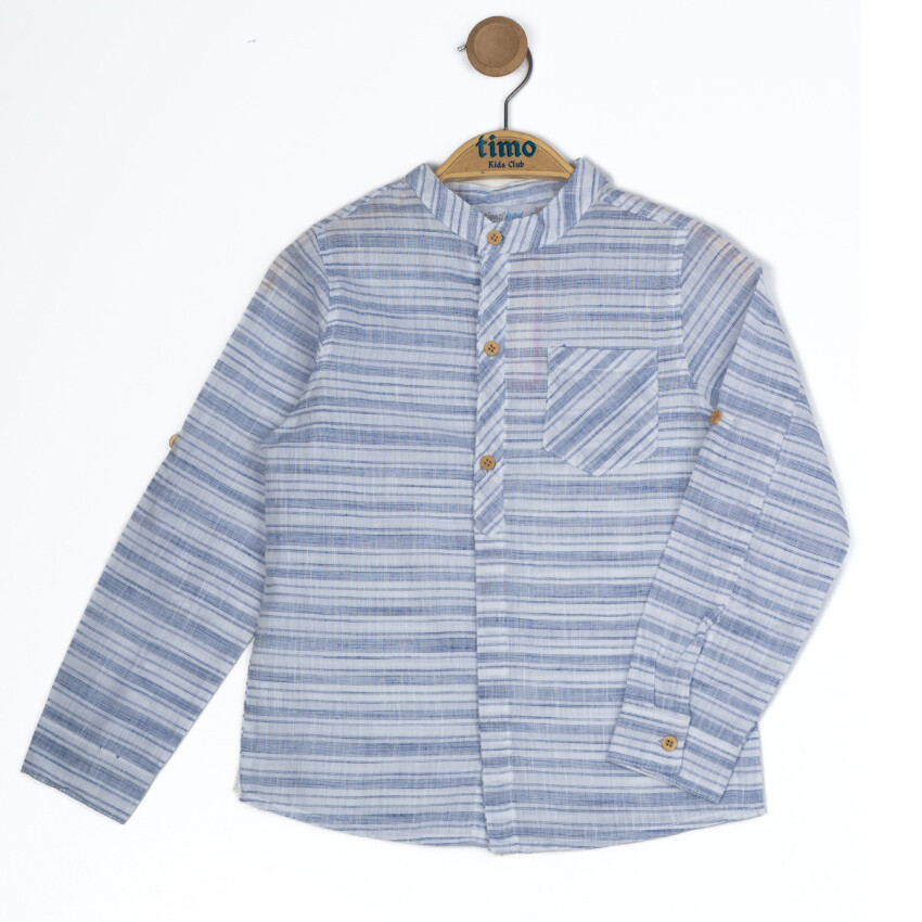 Wholesale Boy's Long Sleeve Striped Shirt 2-5Y Timo 1018-TE5DÜ012244222 - 3