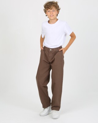 Wholesale Boys Oversize Trousers 7-11Y Flori 1067-23052-2 Коричневый 