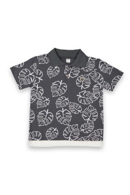 Wholesale Boys Patterned T-Shirt 10-13Y Tuffy 1099-8152 Антрацитовый
