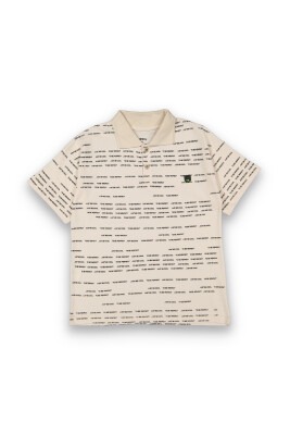 Wholesale Boys Patterned T-Shirt 10-13Y Tuffy 1099-8159 Бежевый 