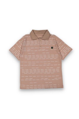 Wholesale Boys Patterned T-Shirt 10-13Y Tuffy 1099-8159 Коричневый 