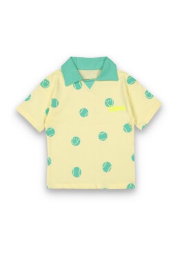 Wholesale Boys Patterned T-shirt 2-5Y Tuffy 1099-8070 Жёлтый 