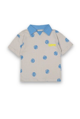 Wholesale Boys Patterned T-shirt 2-5Y Tuffy 1099-8070 Серый 