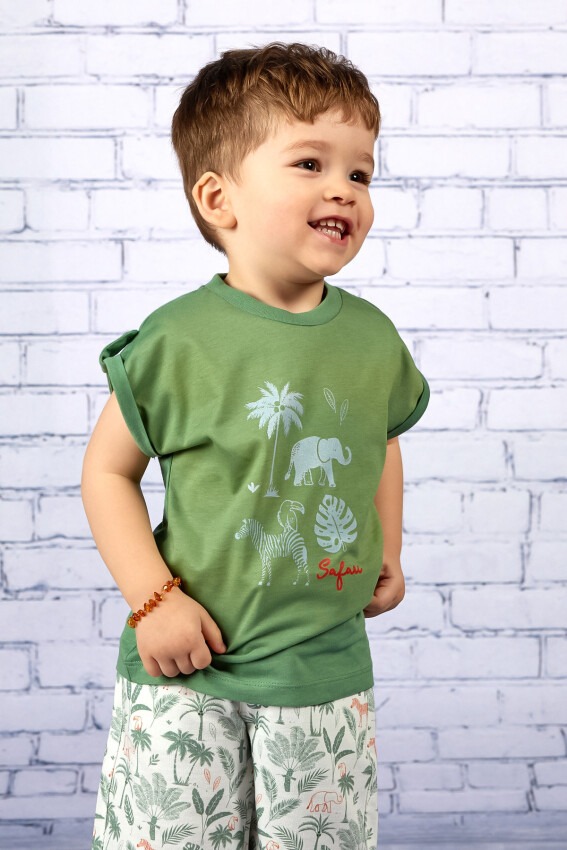 Wholesale Boys Patterned T-shirt 2-7Y Zeyland 1070-231M3ZNB51 - 1