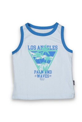Wholesale Boys Patterned T-Shirt 6-9Y Tuffy 1099-8123 Льдисто-голубая