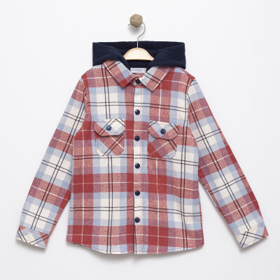 Wholesale Boy's Plaid Shirt 6-9Y Timo 1018-T5EDÜ044251123 - 3