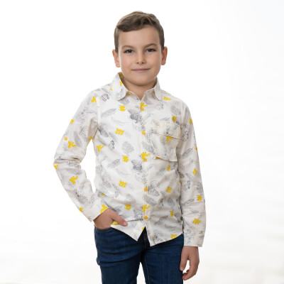 Wholesale Boys Printed Shirts 2-5Y Timo 1018-TE5DÜ012257532 - Timo