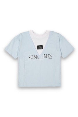 Wholesale Boys Printed T-Shirt 10-13Y Tuffy 1099-8150 Льдисто-голубая