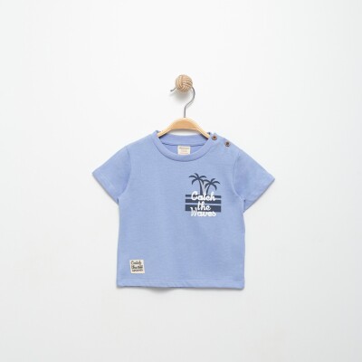 Wholesale Boys Printed T-shirt 2-5Y Divonette 1023-6503-2 Синий