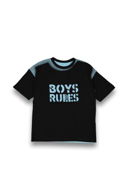 Wholesale Boys Printed T-shirt 6-9Y Tuffy 1099-8104 Бирюзовый