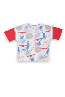 Wholesale Boys Printed T-Shirt 6-9Y Tuffy 1099-8116 Красный