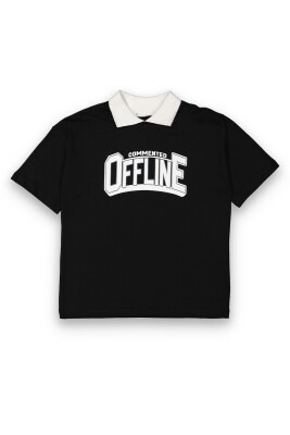 Wholesale Boys Printed T-Shirt 6-9Y Tuffy 1099-8127 Чёрный 