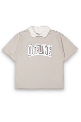 Wholesale Boys Printed T-Shirt 6-9Y Tuffy 1099-8127 Серый 