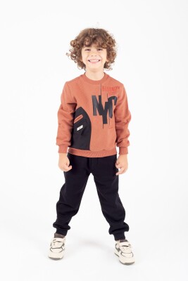 Wholesale Boys PRinted Tracksuit Set 4-8Y Pafim 2041-K24-9010 Черепичный цвет