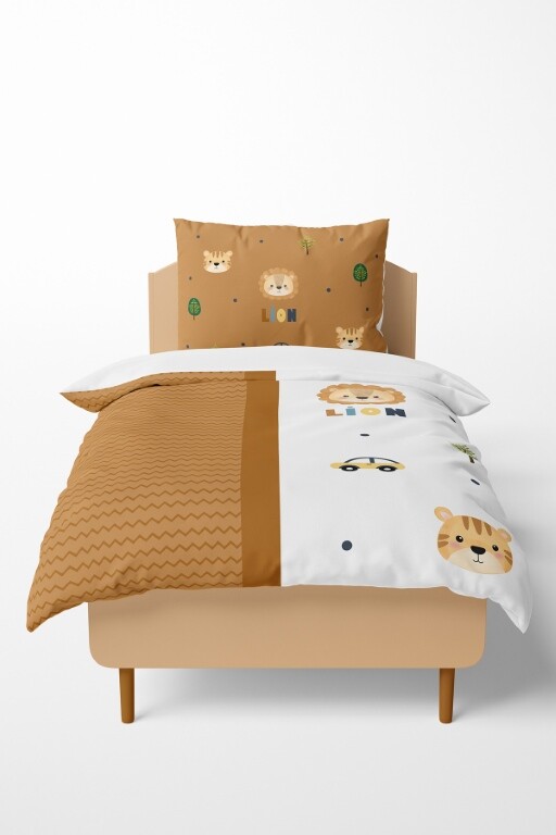 Wholesale Boys' Safari Lion and Jungle Patterned Duvet Cover Set 160*220cm Talia Home 2044-TLAN-011- - 5