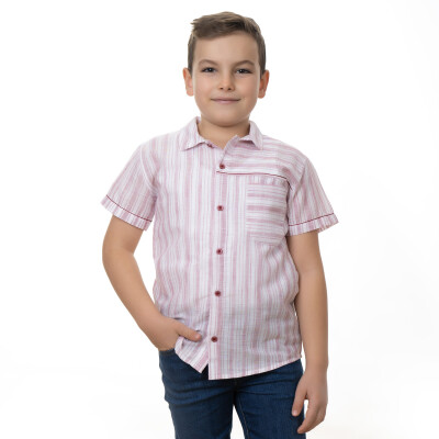 Wholesale Boy's Striped Shirt 2-5Y Timo 1018-TE5DÜ012257702 - Timo