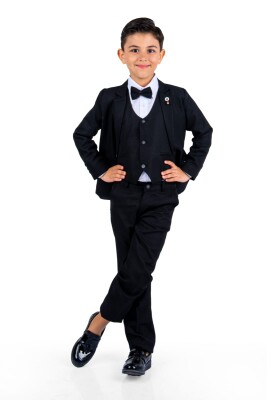 Wholesale Boys Suit Set with Jacket Vest Pants Shirt 2-5Y Terry 1036-2839 - 1