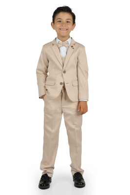 Wholesale Boys Suit Set with Jacket Vest Pants Shirt 2-5Y Terry 1036-2839 Кремовый цвет 