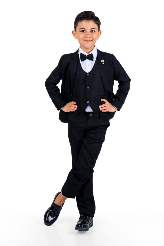 Wholesale Boys Suit Set with Jacket Vest Pants Shirt 6-9Y Terry 1036-2840 - 1