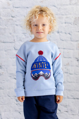 Wholesale Boys' Sweatshirt with Print and Embroidery Details 1-12Y Zeyland 1070-252Z3EZC65 - 1