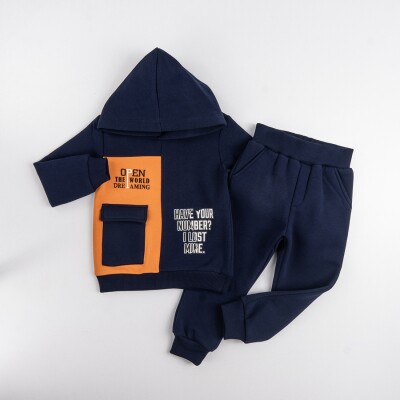 Wholesale Boys Tracksuit Set 1-4Y Pankido 2037-9482 Темно-синий