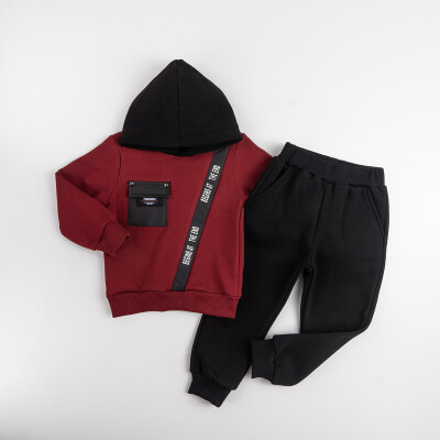 Wholesale Boy's Tracksuit Set 5-8Y Pankido 2037-9670 Бордовый 