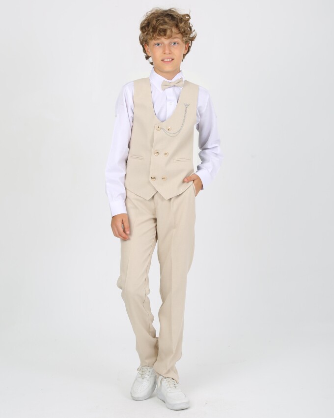 Wholesale Boy's Vest Suit 1-4Y Flori 1067-23921-1 - 3