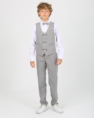 Wholesale Boy's Vest Suit 1-4Y Flori 1067-23921-1 Светло-серый