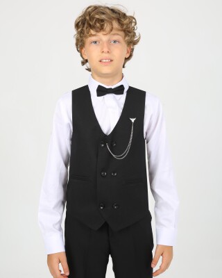 Wholesale Boy's Vest Suit 9-12Y Flori 1067-23921-3 Чёрный 