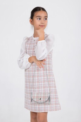 Wholesale Checkered Dress for Girls 6-9Y Wizzy 2038-3400 - 1