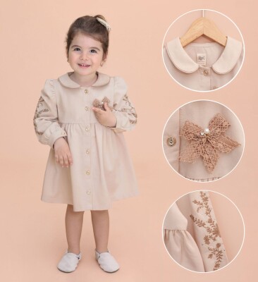 Wholesale Embroidered Girls' Dress 2-5Y Lilax 1049-6511 - 1