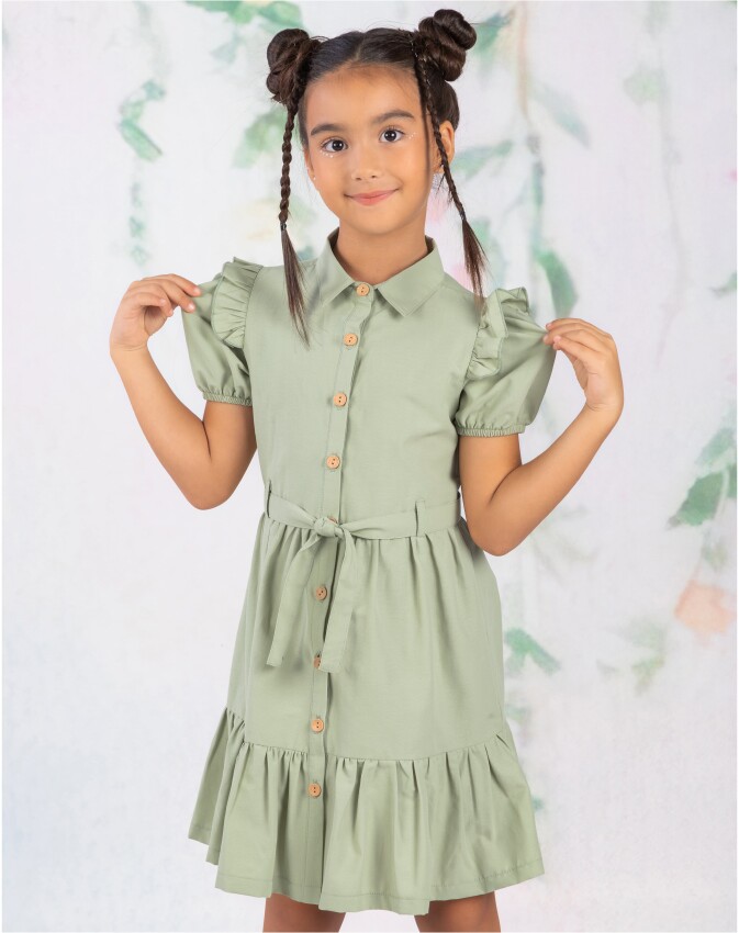 Wholesale Girl Apple Patterned Dress 6-9Y Wizzy 2038-3477 - 3