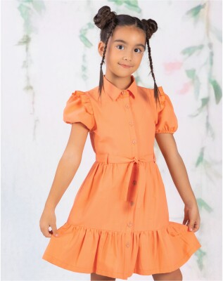 Wholesale Girl Apple Patterned Dress 6-9Y Wizzy 2038-3477 - Wizzy