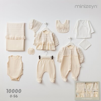 Wholesale Girl Baby 10-Piece Newborn Set in a Box 0-3M Minizeyn 2014-10000 Кремовый цвет 