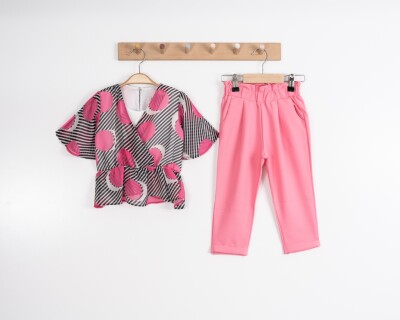 Wholesale Girl Big Point Set Suit 3-7Y Moda Mira 1080-7092 Розовый 