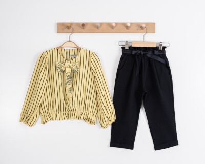Wholesale Girl Bow Bluz Set Suit 8-12Y Moda Mira 1080-7115 - 2