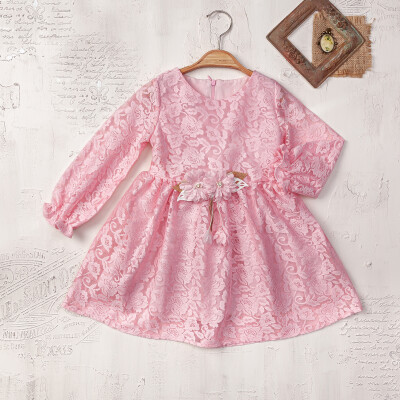 Wholesale Girl Dresses 3-6Y Elayza 2023-2402 Розовый 