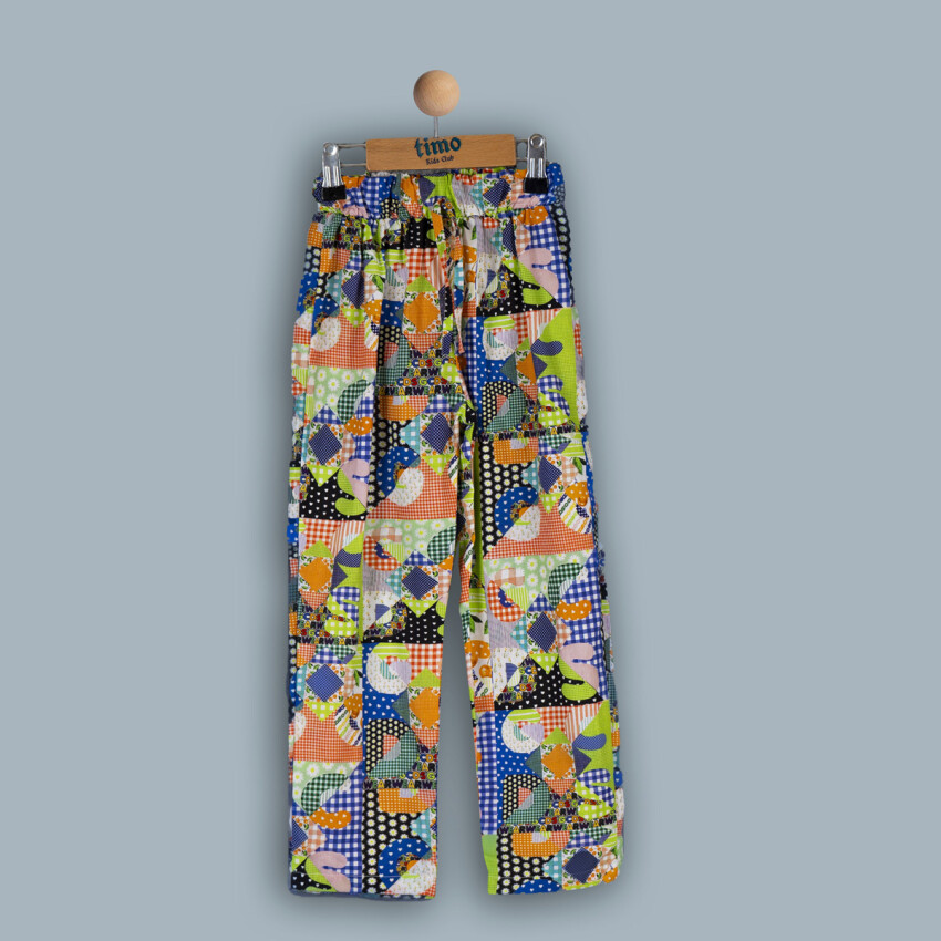 Wholesale Girl Kids Patchwork Trouser 10-13Y Timo 1018-TK4DA062243324 - 2