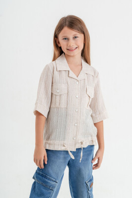 Wholesale Girl Shirt 10-15Y Cemix 2033-3102-3 Экрю