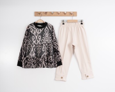 Wholesale Girl Sunken Blouse Set Suit 8-12Y Moda Mira 1080-7105 - 8