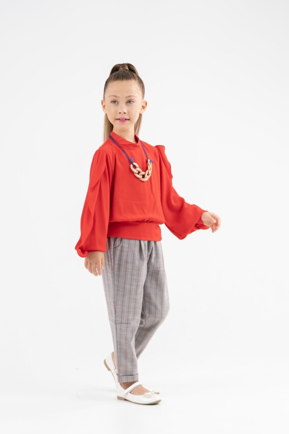Wholesale Girl Trousers and Bluz Set Suit 8-12Y Moda Mira 1080-7121 - 1