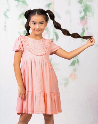 Wholesale Girl Viscon Patterned Dress 2-5Y Wizzy 2038-3460 - 2