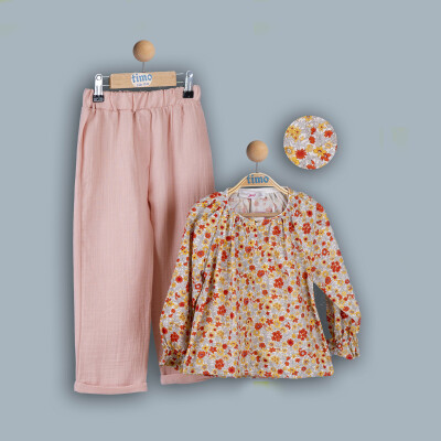 Wholesale Girls 2-Piece Blouse and Pants Set 2-5Y Timo 1018-TK4DT042241732 - Timo