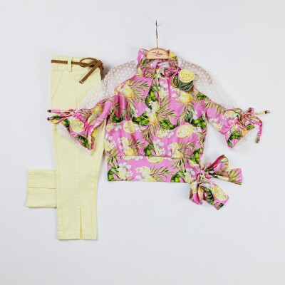 Wholesale Girls 2-Piece Blouse and Pants Set 2-6Y Miss Lore 1055-5130 Жёлтый 