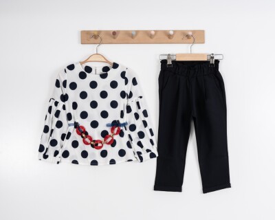 Wholesale Girls 2-Piece Blouse and Pants Set 3-7Y Moda Mira 1080-7025 Светло-серовато- синий