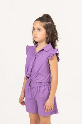 Wholesale Girls 2-Piece Blouse and Shorts Set 7-10Y Büşra Bebe 1016-24129 - 4