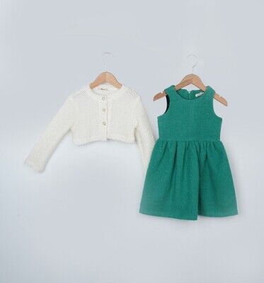 Wholesale Girls 2-Piece Bolero and Dress Set 3-6Y Büşra Bebe 1016-23250 - 1