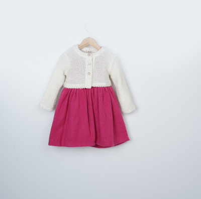 Wholesale Girls 2-Piece Bolero and Dress Set 3-6Y Büşra Bebe 1016-23250 - 3