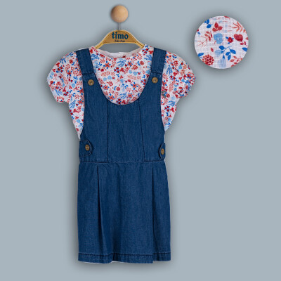 Wholesale Girls 2-Piece Denim Dress and Shirt Set 6-9Y Timo 1018-TK4DT082241953 Синий