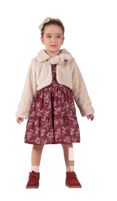 Wholesale Girl's 2-Piece Dress and Vest Set 2-5Y Elayza 2023-2283 - Elayza (1)